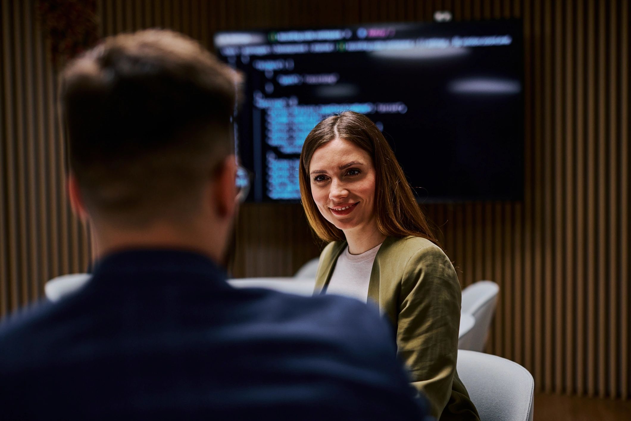 modern SaaS team meeting office